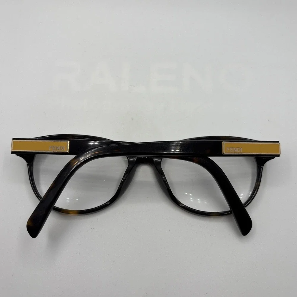 Fendi F979 214 Women's Cat Eye Havana Brown Gold Eyeglasses Frame 51-17-135 #288